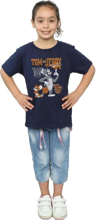 Actual product image Tom & Jerry Girls Spinning Basketball Cotton T-Shirt (140, 146)