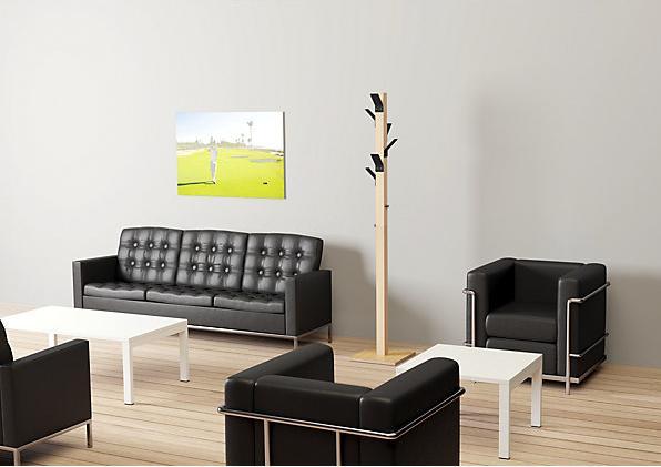 Image du produit Paperflow Portemanteau sur pied, bois massif, couronne noire.