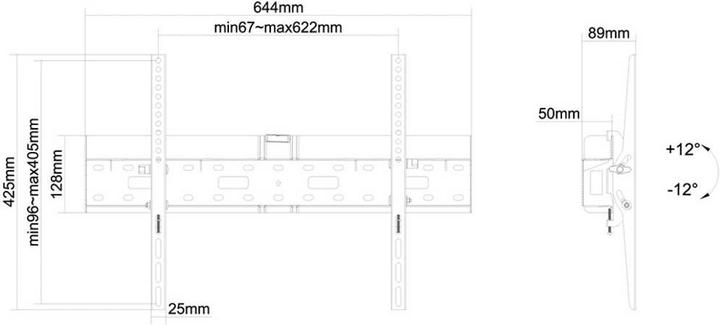 Produktbild Neomounts Monitor Wandhalterung Flachbildschirm Wandhalter und Mediabox Halterung (Wand, 75", 35 kg)