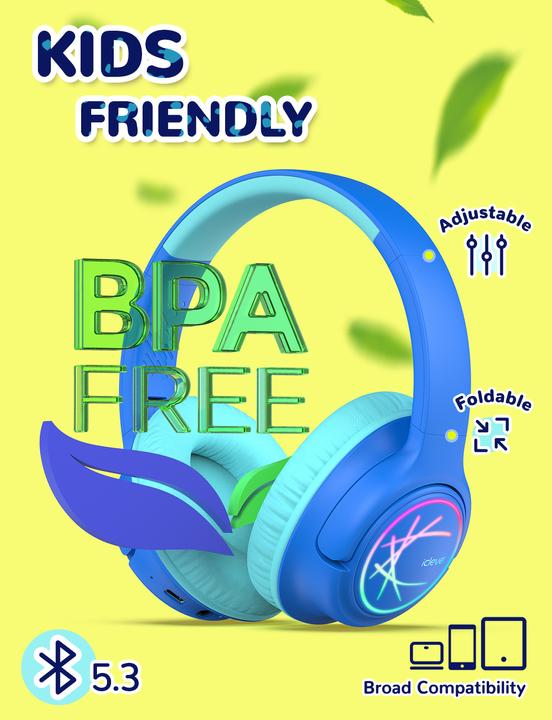 Produktbild Iclever Headphone Kids BT & Cable LED