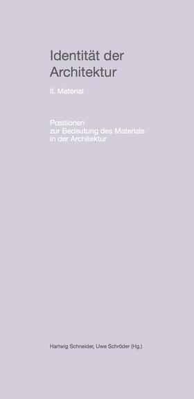 Produktbild Identität der Architektur.2 (Hartwig Schneider, Uwe Schröder, 2019)
