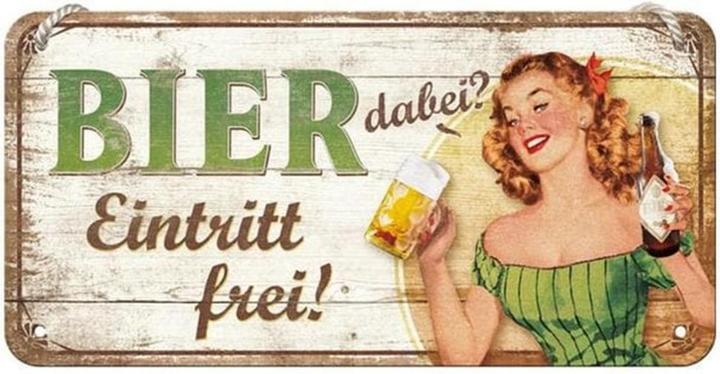 Produktbild Nostalgic-Art Merchandising Schild Bier dabei Eintritt frei 15 x 20 cm, Metall (15 x 20 cm)