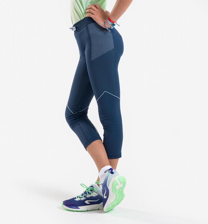 Actual product image Kiprun Lauftights 7/8 Kinder - Comfort 500 marineblau (10, 11, 12)