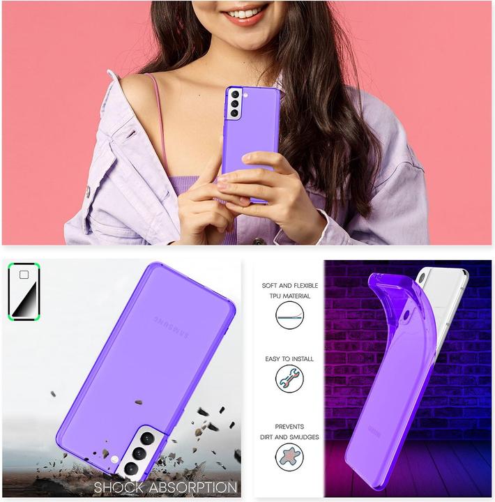 Immagine prodotto Nalia Custodia per cellulare al neon chiaro (Samsung Galaxy S21)