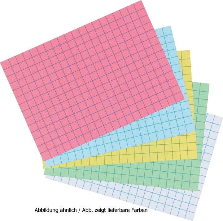Actual product image Herlitz Index cards, DIN A6, squared, blue made of paper, 170 gsm, wood-free, 5 mm squared, line colour: (A6, 170 g/m², 100 x)