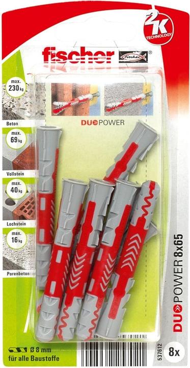 Fischer DuoPower 8x65 K (8). (8 Stk.)