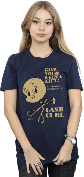 Actual product image Looney Tunes Womens/Ladies Tweety Pie Lash Curl Cotton Boyfriend T-Shirt (S)