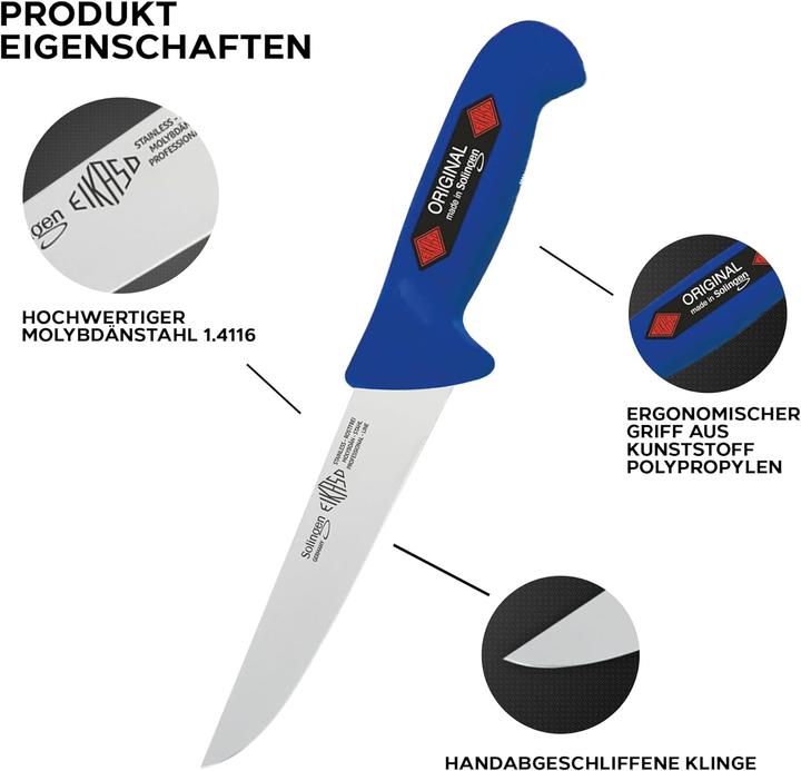 Produktbild Eikaso Solingen 3-Teiliges Profi Messer Set 1677B, blau (18 cm)