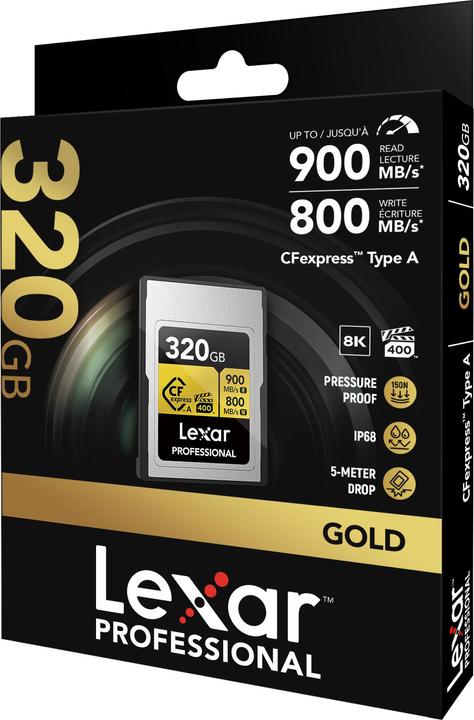 Produktbild Lexar CFexpress PRO Type A Gold Series 320GB (320 GB, CFexpress Typ A)