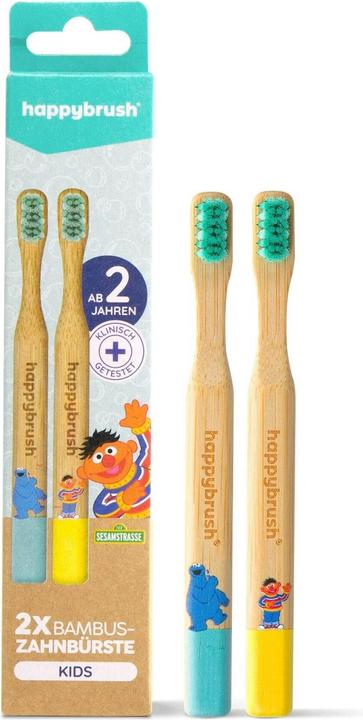 Actual product image happybrush Bamboo Sesame Street Soft manual toothbrush (Soft, 2 x)