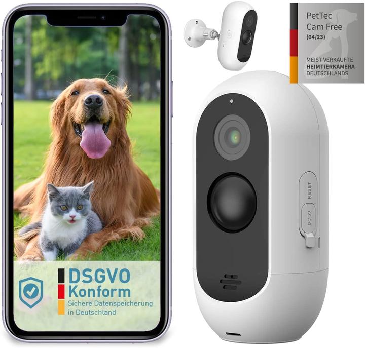 Immagine prodotto PetTec 2er-Haustierkamera-Set mit Bewegungserkennung, Sprachfunktion & Nachtsicht