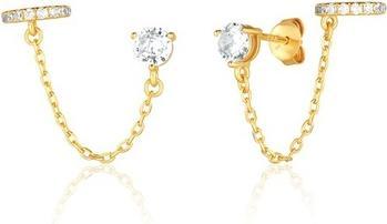 Produktbild JVD Modern gold-plated earrings with zircons SVLE1995XH2GO00