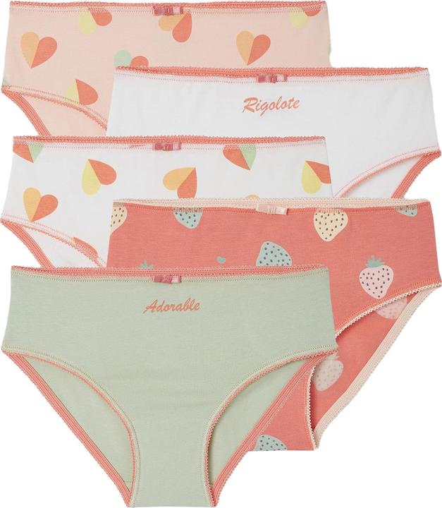 Vertbaudet Bio-Kollektion: 5er-Pack Mädchen Slips mit kleiner Schleife