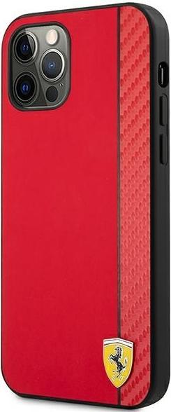 Actual product image Ferrari FESAXHCP12LRE iPhone 12 Pro Max 6.7" czerwony/red hardcase On Track Carbon Stripe (Apple iPhone 12 Pro Max)