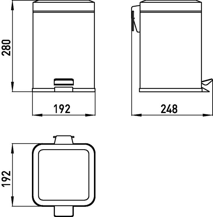 Immagine prodotto Emco Cestino SYSTEM 2 Standmod. con coperchio angolare da 5 l in acciaio inox (5 l)