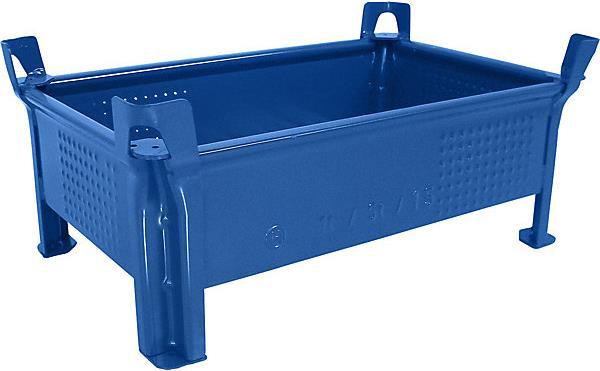 Actual product image Heson-Werk Stacking container made of sheet steel, low design, walls closed