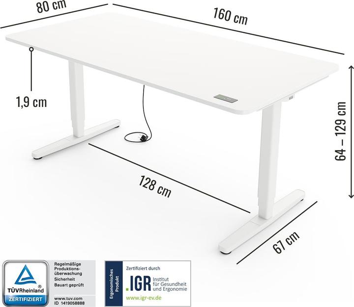 Actual product image Yaasa Desk Pro (160 x 80 cm)