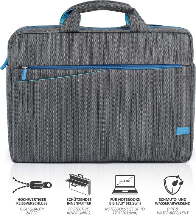 Actual product image Aplic Laptop bag, notebook bag with accessory compartments for laptops up to 17.3" (43.9cm) made of (17.30", Universal)