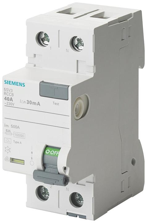 Produktbild Siemens FISchutzschalter Typ F kurzzeitverzögert A 30 mA Un