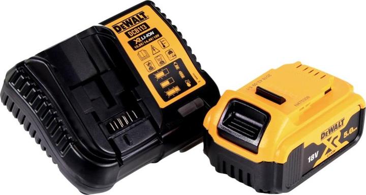 Actual product image DeWalt DCS 571 P1 Battery hand-held circular saw 18 V 115 mm Brushless + 1x battery 5.0 Ah + charger +