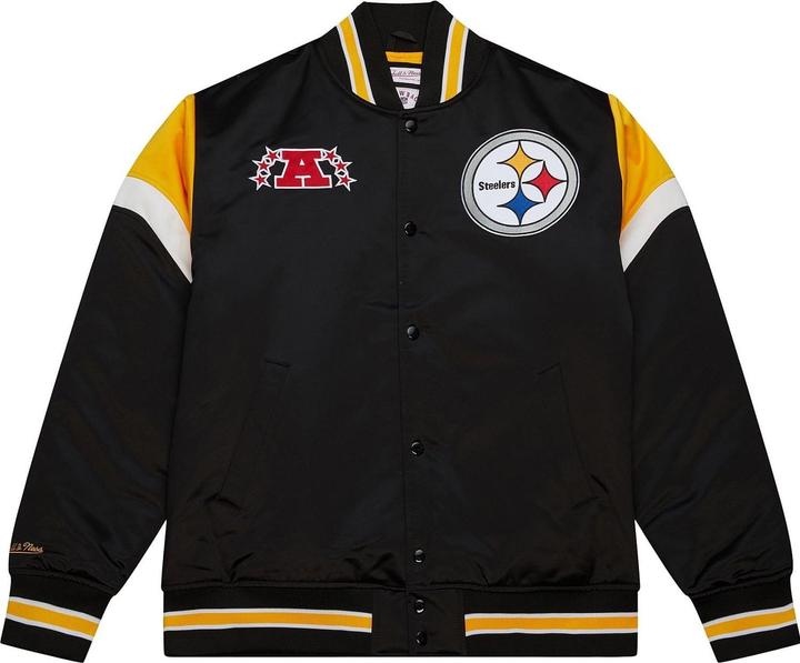 Mitchell & Ness M&N Heavyweight Satin Jacke NFL Pittsburgh Steelers - S (S)
