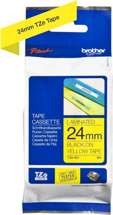 Actual product image Brother Tze-651 (2.40 cm, Yellow, Black)