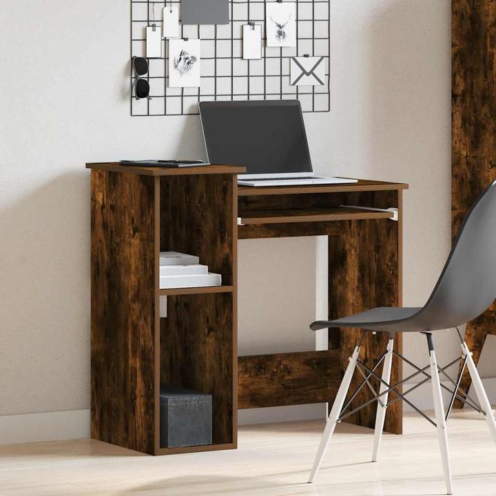 Produktbild VidaXL Schreibtisch mit Regal Räuchereiche 84x40x78 cm Holzwerkstoff Bürotisch