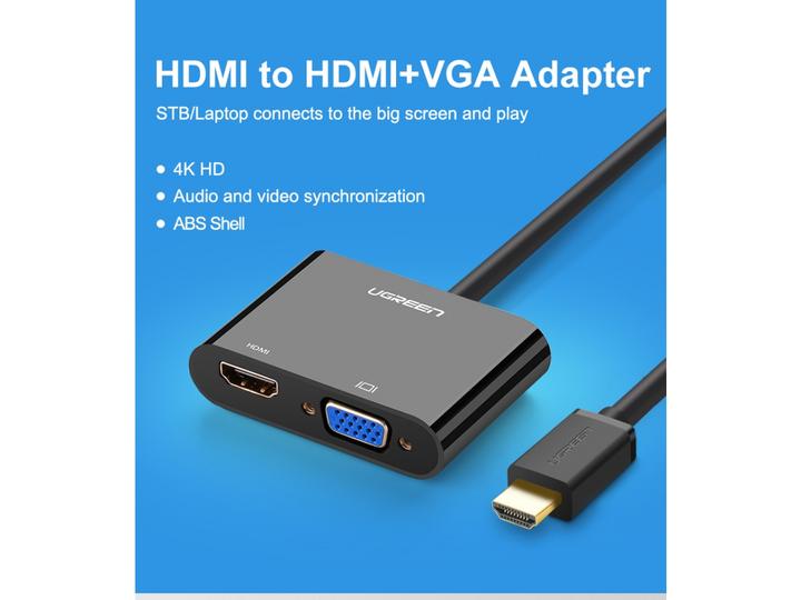 Image du produit Ugreen Adaptateur HDMI vers HDMI / VGA avec audio (HDMI, 3 cm)