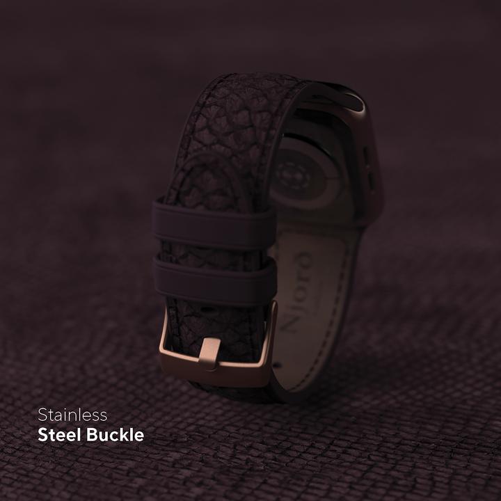 Actual product image Njord Eldur Watch Strap For (41 mm, 40 mm, Vegan Leather, Stainless steel fastener, Salmon leather)