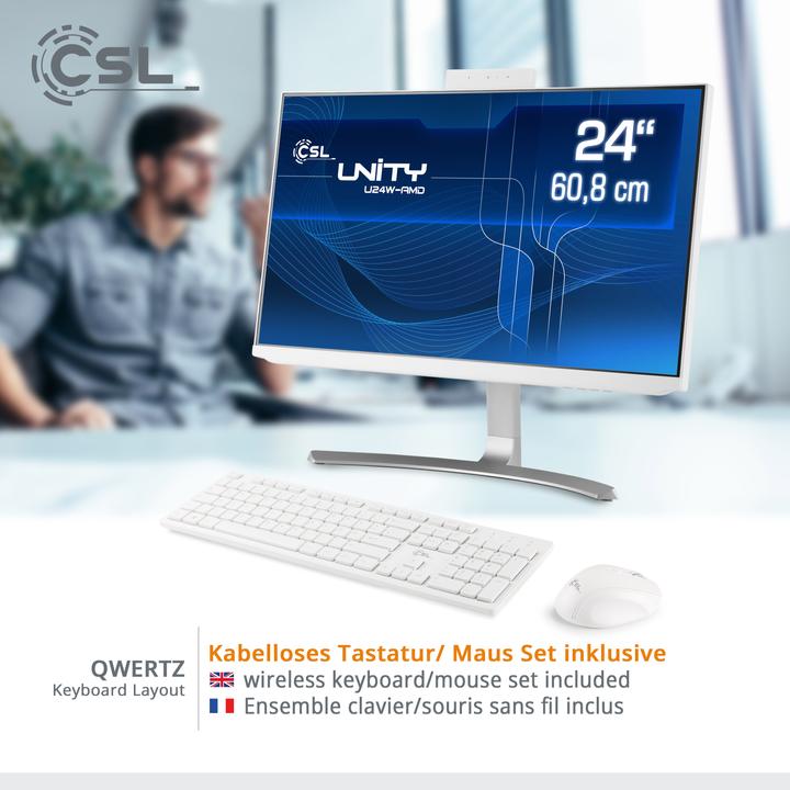 Produktbild CSL AIO Unity U24W-AMD (AMD Ryzen 7 5700G, 16 GB, 1000 GB, AMD Radeon Graphics)