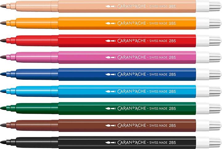 Produktbild Caran d'Ache Swisscolor Fasermaler Kartonschachtel (Mehrfarbig, 10 x)