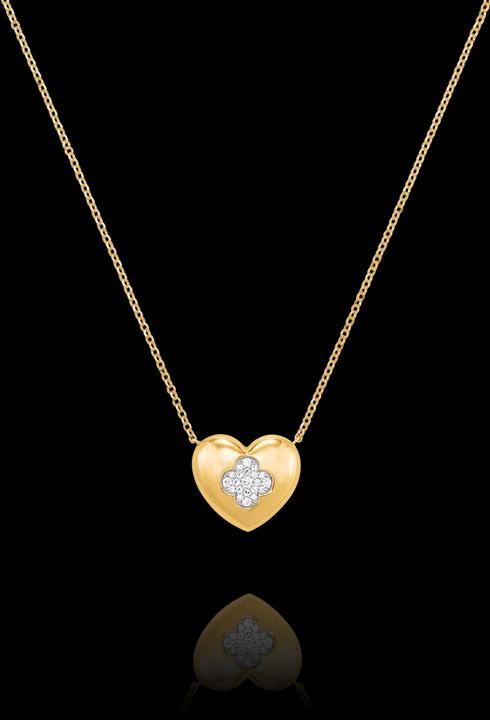 Produktbild Charles Garnier Goldene PASSION-Halskette aus goldenem Silber und Zirkonia (vergoldetes Silber und Zirkoniumoxide)