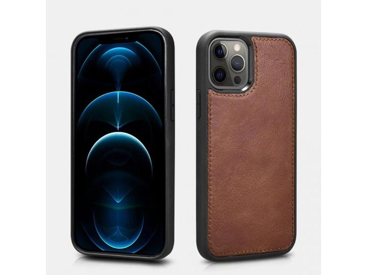 Image du produit iCarer iPhone 12 Pro Max - Crazy Horse Étui portefeuille en cuir véritable, 2en1 avec protection RFID, (Apple iPhone 12 Pro Max)