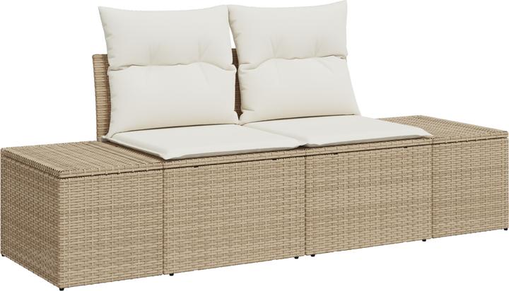 Produktbild VidaXL 8-tlg. Garten-Sofagarnitur mit Kissen Beige Poly Rattan