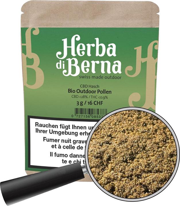 Immagine prodotto Herba di Berna CBD Hash BIO Polline all'aperto (3 g, Esterno)