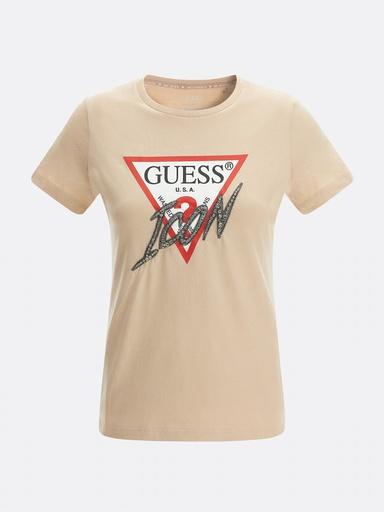 Guess Damen Shirt beige/schwarz/weiss/rot/Silbergrau S (S)