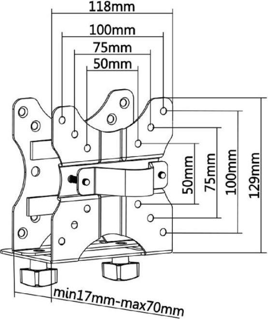 Immagine prodotto Maclean MC-720 - Supporto VESA universale per mini computer (Tavolo)