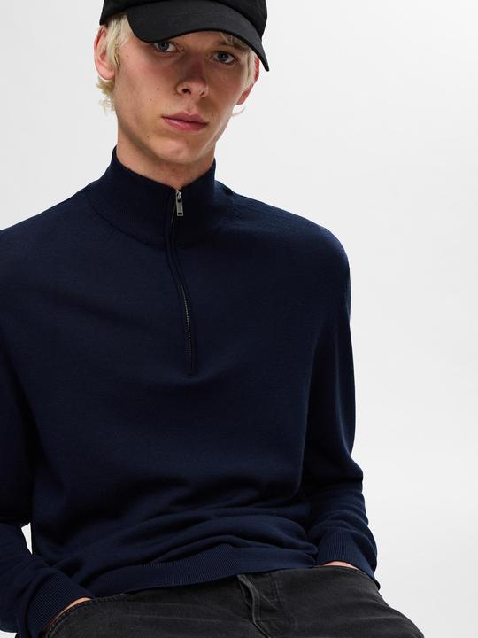 Actual product image Selected Homme Slhtray Ls Knit Merino Half Zip Noos (XXL)