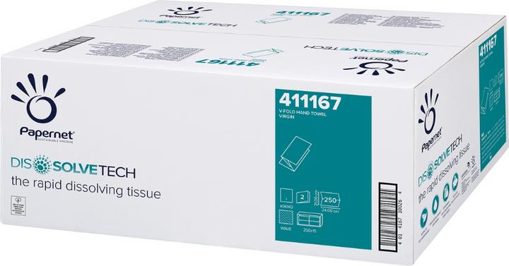 Produktbild Papernet Falthandtuch 411167, V-Falz, 2-lg, Zellstoff - Karton