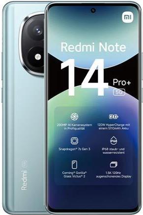 Productafbeelding Xiaomi Redmi Note 14 Pro+ (512 GB, Frost Blue, 6.67", Dubbele SIM, 200 Mpx, 5G)