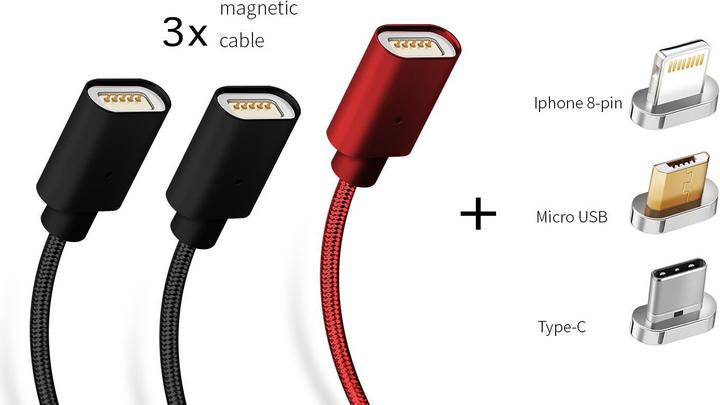 Produktbild Atra 3-in-1 magnetisches USB Kabel (1 m, USB 2.0)