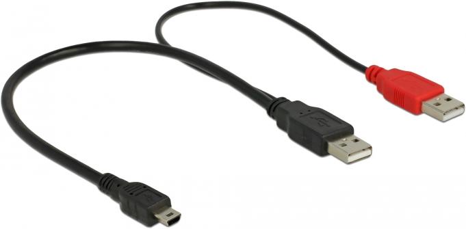 Image du produit Delock 2 x USB-A - USB mini 5 broches (0.30 m, USB 2.0)