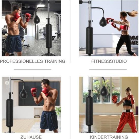 Image du produit Homcom Stand de boxe 3 en 1 avec 2 speed balls (88 cm, 11.50 kg)