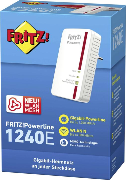 Produktbild AVM FRITZ.Powerline 1240E (1200 Mbit/s)