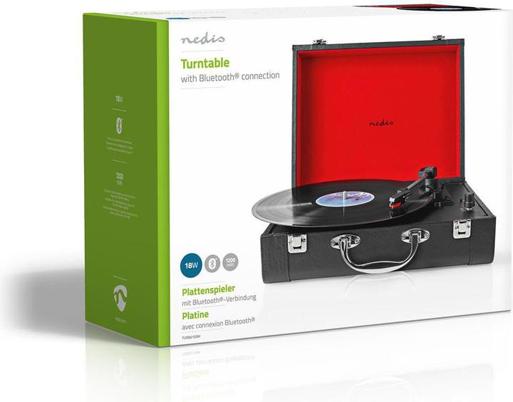 Produktbild Nedis Plattenspieler, 18W Lautsprecher, Bluetooth, Koffer (Manuell)