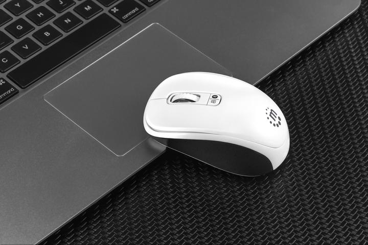 Actual product image Manhattan Bluetooth® 4.0 and USB wireless receiver, 800/1200/1600 dpi, three buttons plus mouse wheel, & (Wireless)