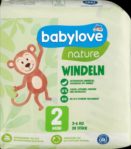 Produktbild dm babylove nature Windeln (Gr. 2, Tragepack, 28 Stück)