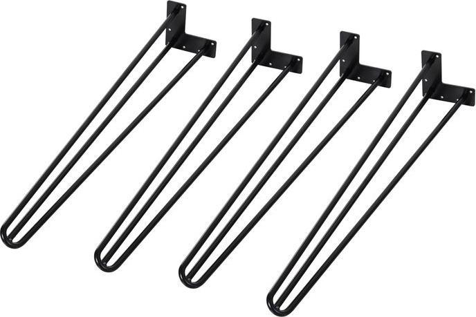 Immagine prodotto Swisshandel24 Tischbeine, 4er-Set Tischfüsse, Möbelfüsse aus Stahl 12 x 12 x 72 cm Schwarz