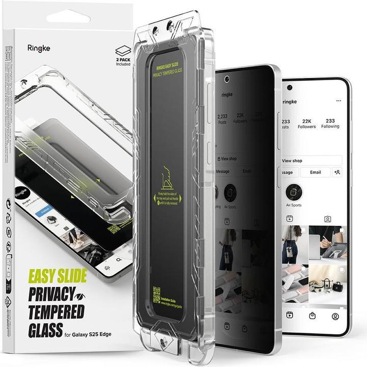 Produktbild Ringke Easy Slide 2er-Pack Sichtschutzglas für Samsung Galaxy S25 Edge (2 Stück, Samsung Galaxy S25 Edge)