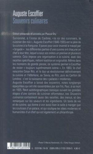 Produktbild Souvenirs culinaires (Französisch, Escoffier Auguste, 2022)